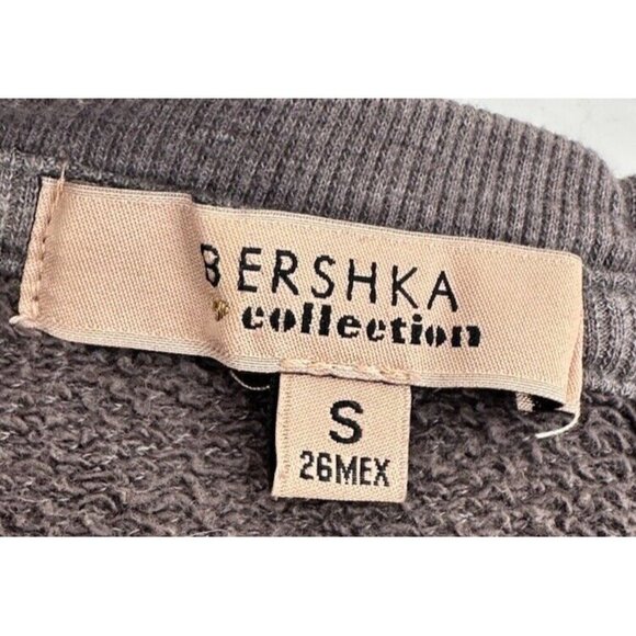 Bershka Collection Womens Faux Fur Knit Sweater Size Small Top Gray Pullover - Picture 7 of 7